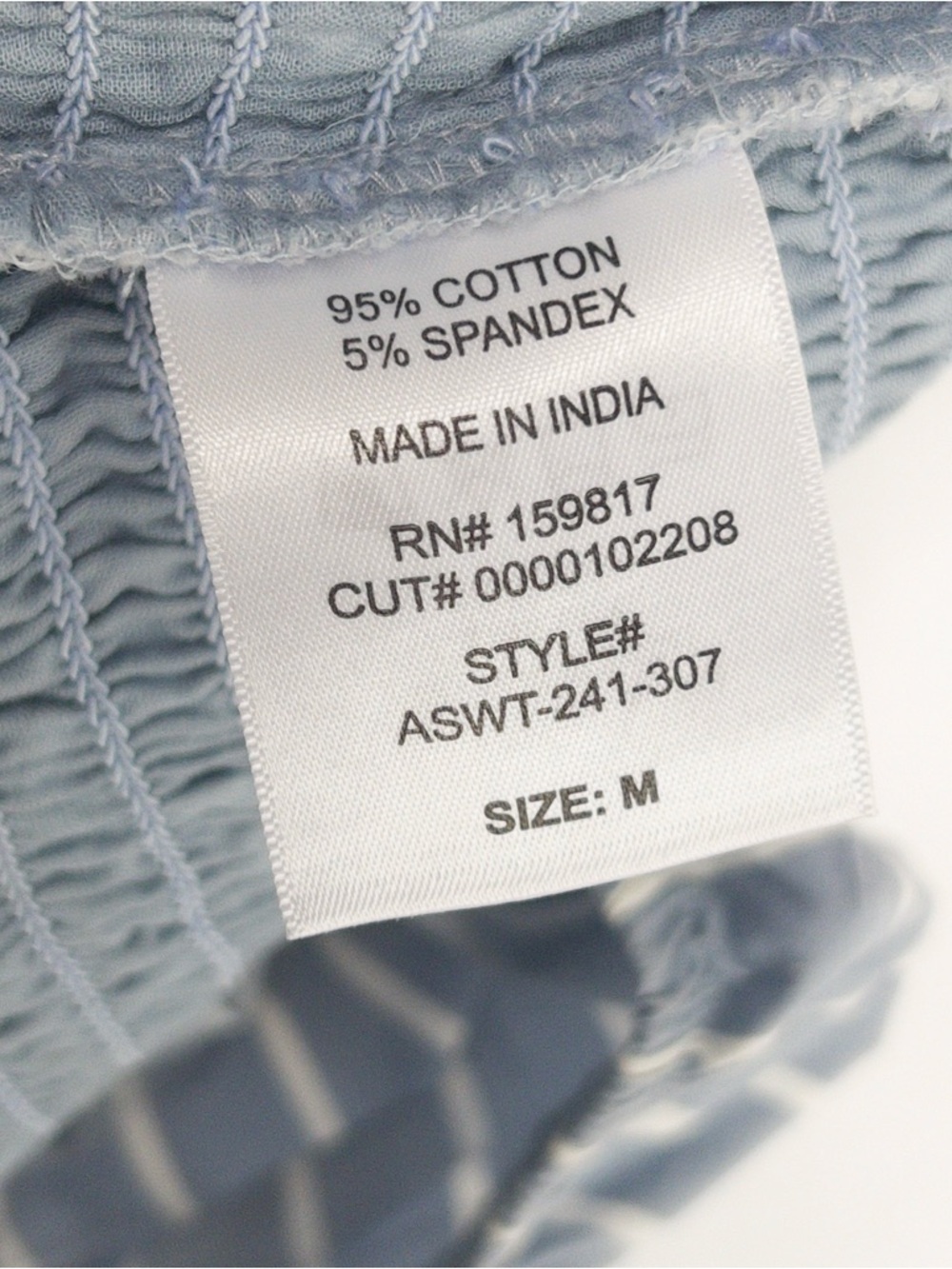 Altar'd State Baby Blue Puff Sleeve Fully Smocked Marcella Crop Top Womens M - Picture 13 of 13